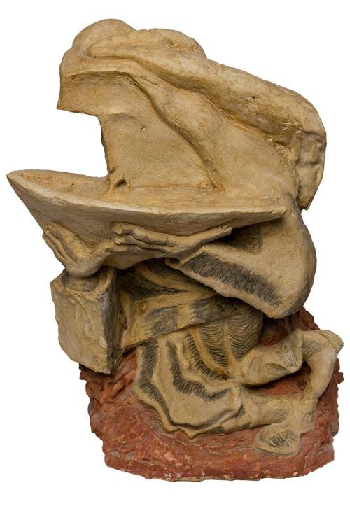 Kurt Hüpfner, Dagobert II., 1996, Gips, Pigmentfarbe, Öl, 40 × 26 × 14 cm, Privatbesitz, Wien