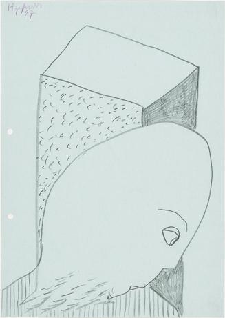 Kurt Hüpfner, Ohne Titel, 1997, Bleistift auf türkisfarbenem Papier, 29,7 × 21 cm, Privatbesitz ...