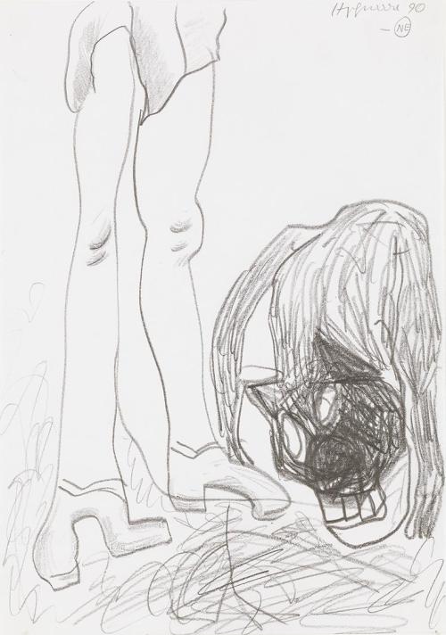 Kurt Hüpfner, Ohne Titel, 1990, Bleistift auf Papier, 29,6 × 21 cm, Privatbesitz, Wien