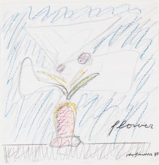 Kurt Hüpfner, Flower, 1979, Kreide und Bleistift auf Papier, kaschiert auf Karton, 25,2 × 24,4  ...