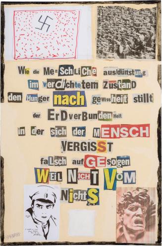 Kurt Hüpfner, Ohne Titel, 2014, Papier und Zeitungspapier kaschiert auf Karton, 58,8 × 38,7 cm, ...