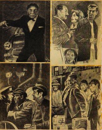 Kurt Hüpfner, Illustration für Groschenromane, 1957, Rasterdruck auf Papier, kaschiert auf Kart ...