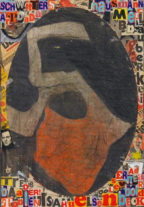 Kurt Hüpfner, Hommage a Dada, 1965, Bleistift, Pastell, schwarze Kreide gewischt, Grafit, Papie ...