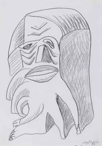 Kurt Hüpfner, Ohne Titel, 1994, Bleistift auf Papier, kaschiert auf Karton, 29,7 × 21 cm, Priva ...