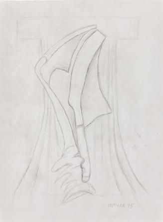 Kurt Hüpfner, Ohne Titel, 1975, Bleistift auf Papier, 60 × 44 cm, Privatbesitz, Wien