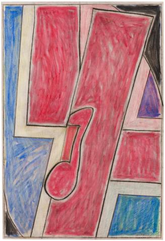 Kurt Hüpfner, Union Jack, 1966, Fettkreide und schwarzer Faserstift auf Papier, 83 × 56,5 cm, P ...