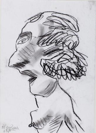 Kurt Hüpfner, Ohne Titel, 2008, Schwarze Kreide auf Papier, kaschiert auf Karton, 29,7 × 21 cm, ...