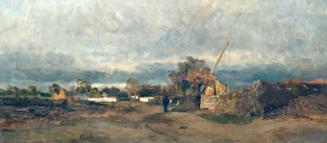 Tina Blau, Szolnok, 1873, Öl auf Leinwand, 24,3 × 51,3 cm, unbekannter Verbleib