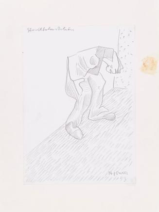 Kurt Hüpfner, Stadtbahnstation, 1993, Bleistift auf Papier, kaschiert auf Karton, 29,7 × 21 cm, ...