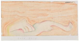 Kurt Hüpfner, Tote Ente, 1962, Aquarell und Kreide auf Papier, kaschiert auf Karton, 49 × 22,6  ...
