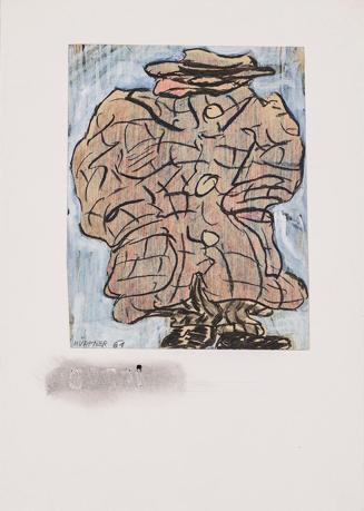 Kurt Hüpfner, Ohne Titel, 1961, Buntstift, Kreide und Deckweiß auf Papier, kaschiert auf Karton ...