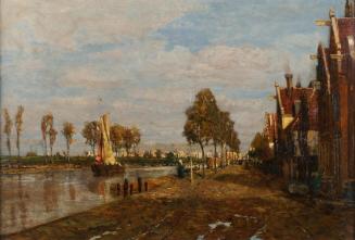 Tina Blau, Kanal in Amsterdam, 1875/1876, Öl auf Holz, 40 × 58 cm, Privatbesitz, München