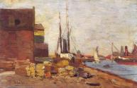 Tina Blau, Aus Kopenhagen, 1904, Öl auf Holz, 16,5 × 26,5 cm, Privatbesitz, New York