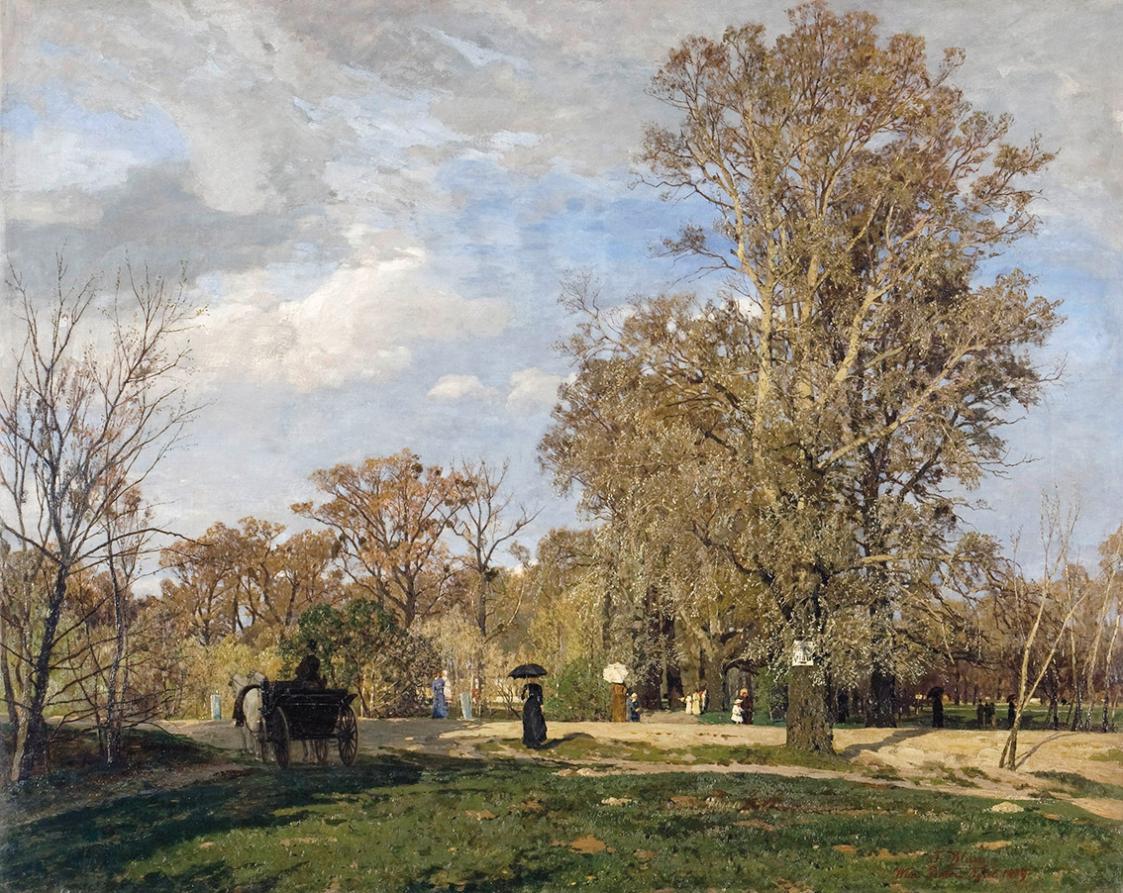 Tina Blau, Apriltag im Prater, 1889, Öl auf Leinwand, 76 × 95,5 cm, Museum Pfalzgalerie Kaisers ...