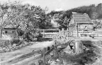 Tina Blau, Hütten in Naßwald, um 1865, Öl auf Leinwand, doubliert, Roser-De Palma: 26,5 × 40 cm ...