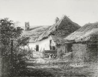 Tina Blau, Bauernhaus, 1868, Öl auf Leinwand (rentoiliert 1970), Roser-De Palma: 45,5 × 54,5 cm ...
