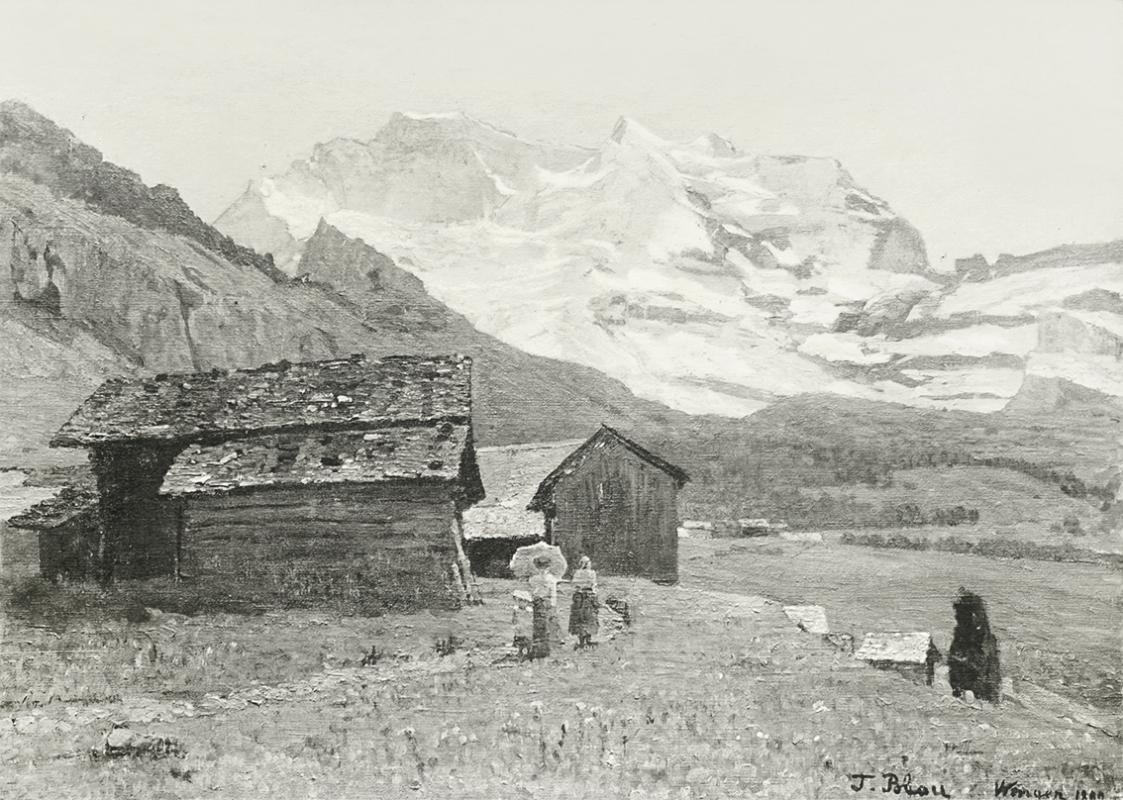 Tina Blau, Die Jungfrau. Wengen, 1899, Öl auf Leinwand, 56,3 × 71,6 cm, Privatbesitz, New York