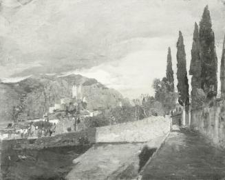 Tina Blau, Malcesine, 1894, Öl auf Leinwand, unbekannter Verbleib