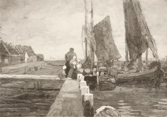 Tina Blau, Volendam, 1905, Öl auf Holz, 29 × 38 cm, unbekannter Verbleib