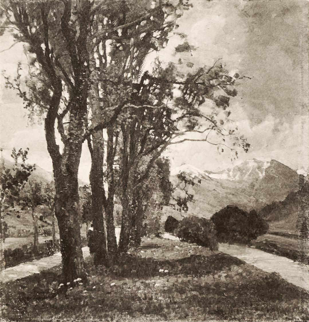 Tina Blau, Hofgastein, 1913, Öl auf Karton, 40,5 × 39,5 cm, unbekannter Verbleib