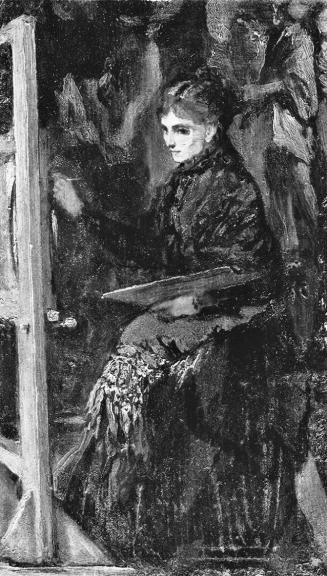 Tina Blau, Selbstporträt, 1870/1879, Öl auf Holz, 21,5 × 12,5 cm, Privatbesitz, New York