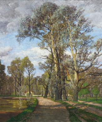 Tina Blau, Weg zur Krieau. Frühling im Prater, 1902, Öl auf Leinwand, 125 × 105 cm, Privatbesit ...