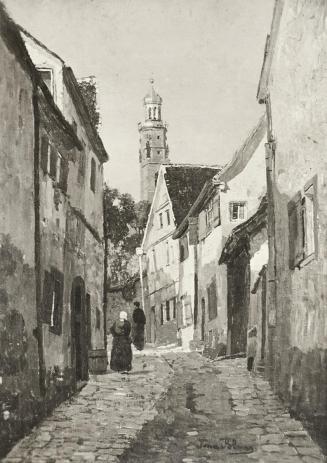 Tina Blau, Rothenburg ob der Tauber, 1888, Öl, unbekannter Verbleib
