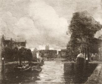 Tina Blau, Dordrecht, um 1905/1908, Öl auf Leinwand, 27 × 33 cm, Privatbesitz