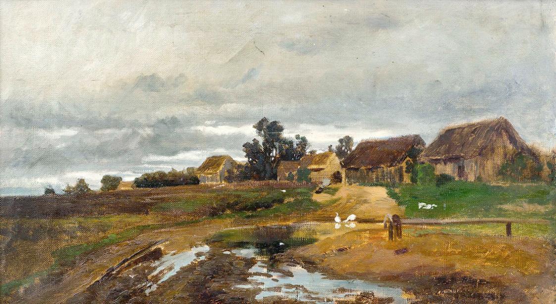 Tina Blau, Kroatisch Haslau, 1872, Öl auf Leinwand, 31 × 54 cm, Privatbesitz, Courtesy Dorotheu ...