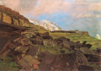 Tina Blau, Felssturz bei Wengen, 1899, Öl auf Leinwand, 71 × 100 cm, unbekannter Verbleib