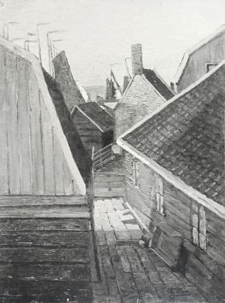 Tina Blau, Ein Morgen in Volendam, 1905, Öl auf Holz, 40 × 29 cm, unbekannter Verbleib
