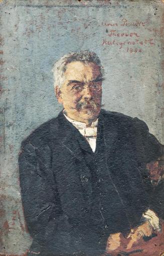 Tina Blau, Dr. Theodor Blau, der Bruder der Künstlerin, 1888, Öl auf Karton, 26,7 × 17,4 cm, Pr ...