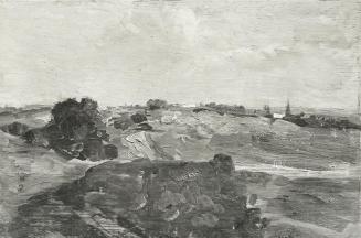 Tina Blau, Schwüles Wetter. Türkenschanze, 1912, Öl auf Holz, 28 × 40 cm, unbekannter Verbleib