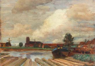 Tina Blau, Außerhalb Dordrecht, 1907, Öl auf Holz, 23,5 × 33,2 cm, Privatbesitz, Courtesy Dorot ...