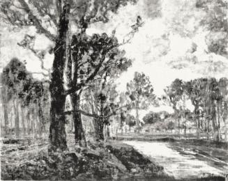 Tina Blau, Schlechtes Wetter. Prater, 1905, Öl, unbekannter Verbleib