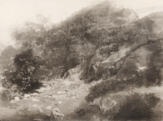 Tina Blau, Am Bache, 1865, Öl auf Leinwand, unbekannter Verbleib