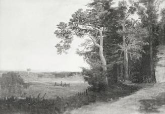 Tina Blau, Waldeingang, 1869, Öl auf Leinwand, unbekannter Verbleib