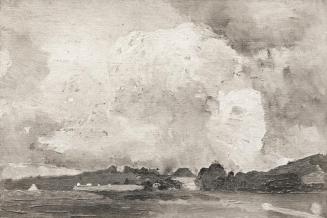 Tina Blau, Wolkenstudie, um 1871, Öl auf Holz, unbekannter Verbleib