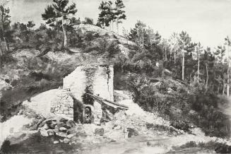 Tina Blau, Hirtenberg, Kalkofen, um 1869, Öl, unbekannter Verbleib