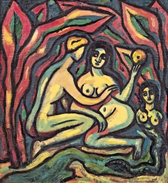 Alfred Wickenburg, Adam und Eva, 1919, Öl auf Leinwand, 100 × 93 cm, Privatbesitz