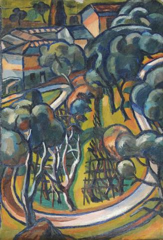 Alfred Wickenburg, Villa Serbelloni am Gardasee, um 1921, Öl auf Leinwand, 61 × 41 cm, Privatbe ...