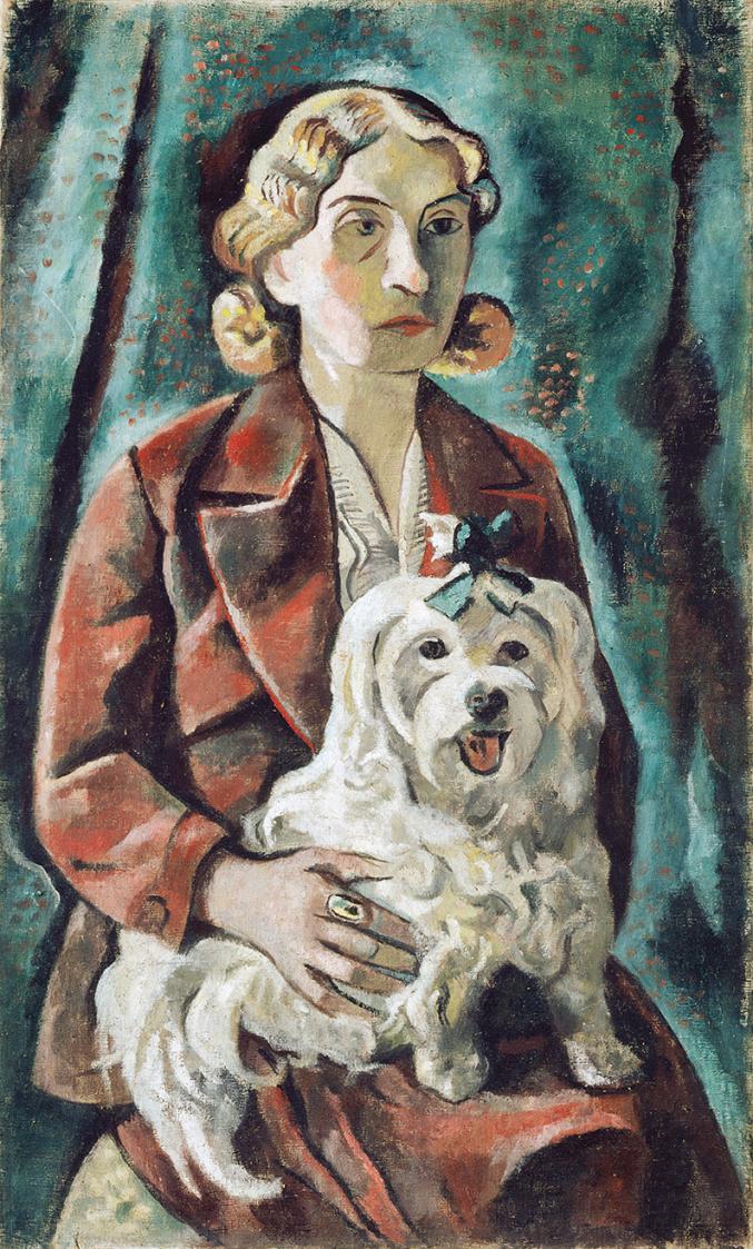 Alfred Wickenburg, Dame mit Malteserhund, 1929, Öl auf Leinwand, 165,5 × 109 cm, Privatbesitz