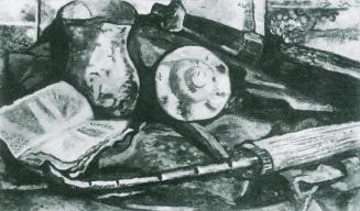 Alfred Wickenburg, Chinesische Schirme, 1930, Öl auf Leinwand, Im Krieg verbrannt