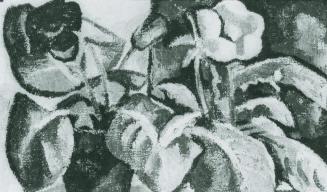 Alfred Wickenburg, Gloxinien auf Blau, 1930, Öl auf Leinwand, Verbleib unbekannt