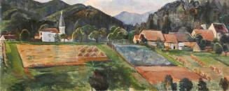 Alfred Wickenburg, Landschaft bei Thal, 1932, Öl auf Leinwand, 48 × 119,5 cm, Privatbesitz