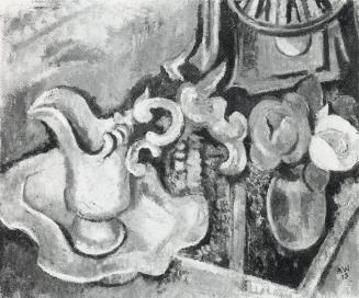 Alfred Wickenburg, Stillleben mit Uhr II, 1943, Öl auf Leinwand, 55 × 66 cm, Verbleib unbekannt