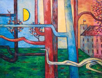 Alfred Wickenburg, Park Eggenberg, 1957, Öl auf Leinwand, 110,5 × 144 cm, Privatbesitz