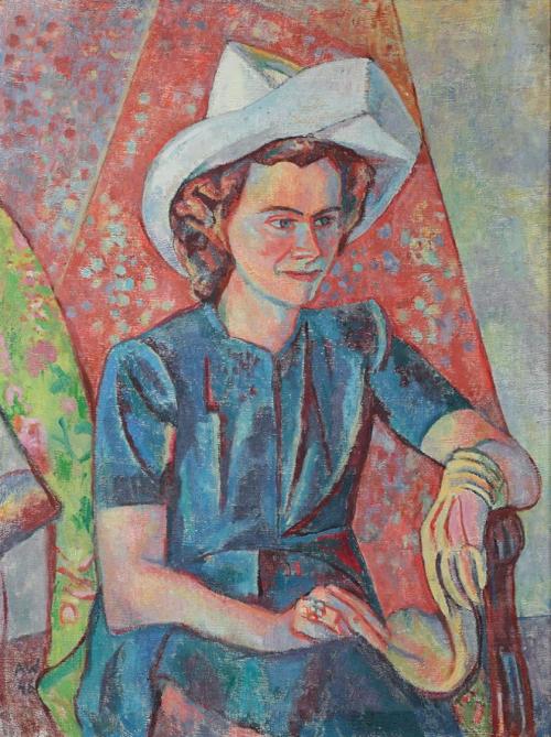 Alfred Wickenburg, Porträt Erika Kastner, 1946, Öl auf Leinwand, 94,7 × 71,2 cm, Privatbesitz,  ...