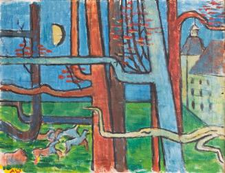 Alfred Wickenburg, Park Eggenberg, 1955, Öl auf Leinwand, 50,5 × 65,5 cm, Privatbesitz