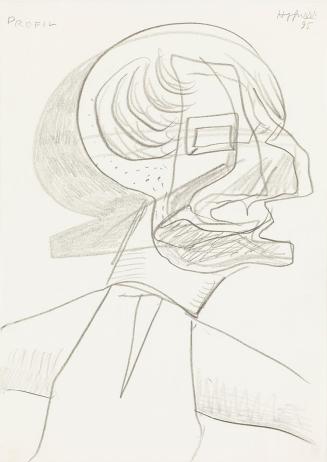 Kurt Hüpfner, Profil, 1995, Bleistift auf Papier, kaschiert auf Karton, 29,7 × 21 cm, Privatbes ...